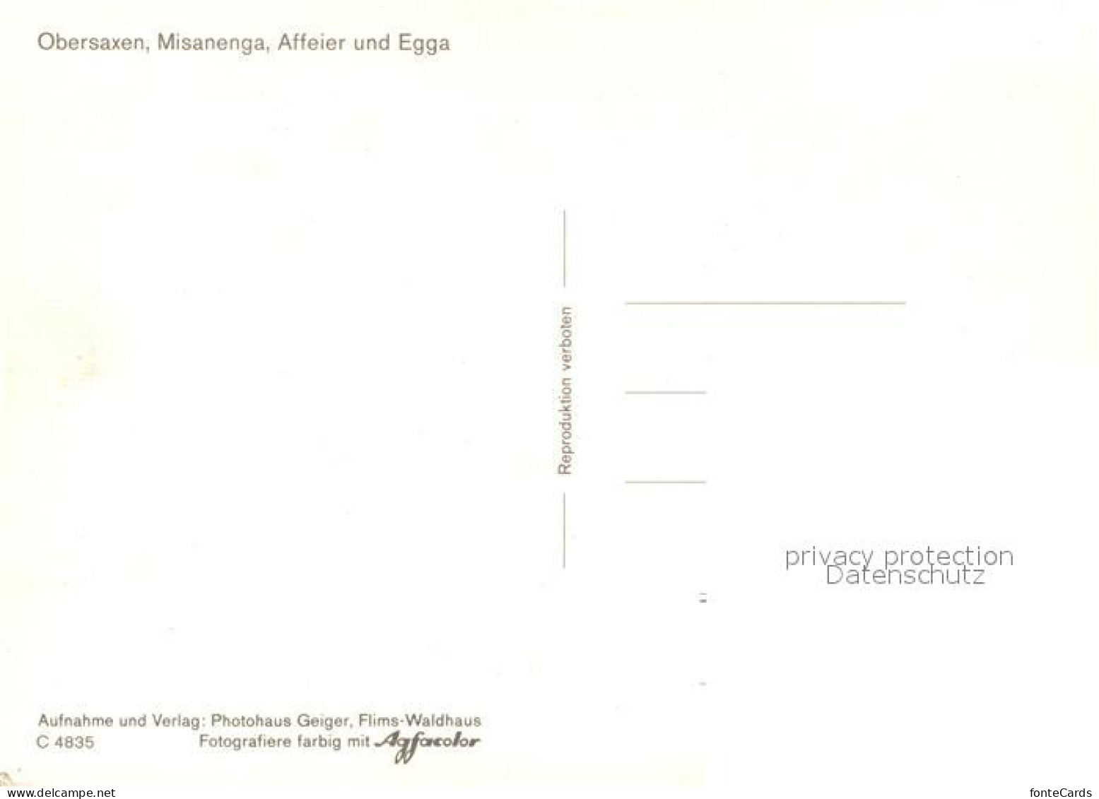 13247317 Obersaxen GR Misanenga Affeier Und Egga Obersaxen GR - Sonstige & Ohne Zuordnung