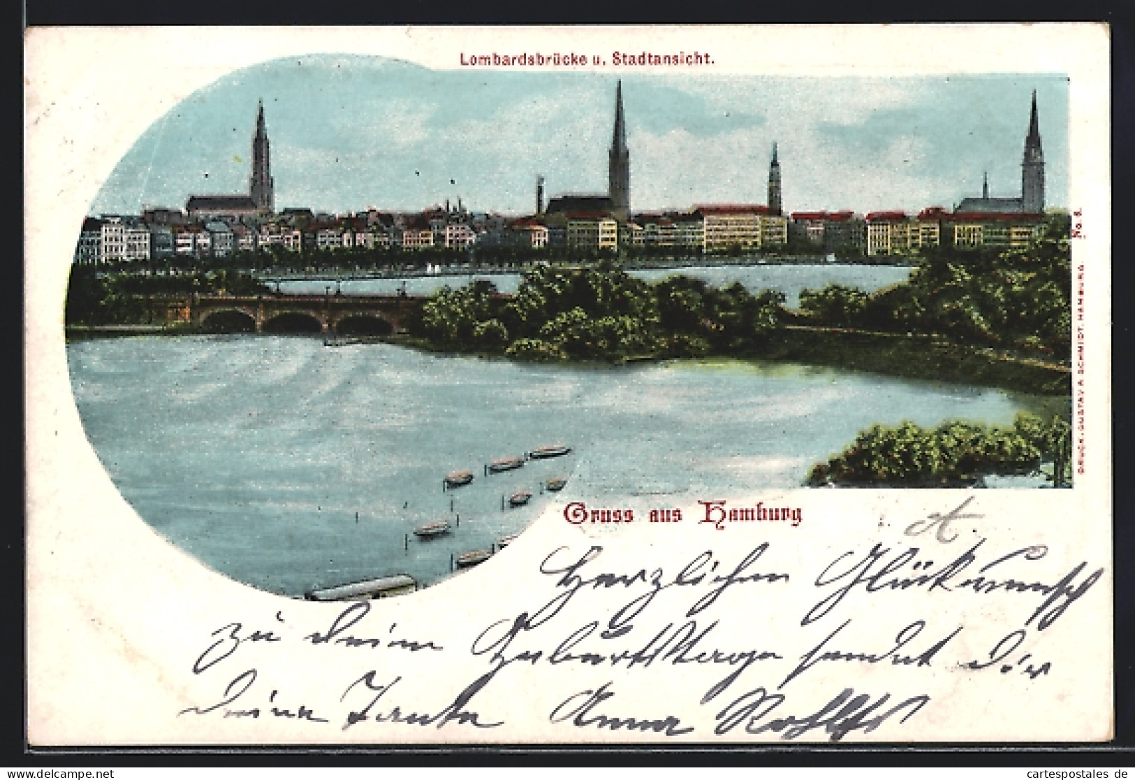 AK Hamburg-Neustadt, Lombardsbrücke Und Stadtansicht  - Mitte