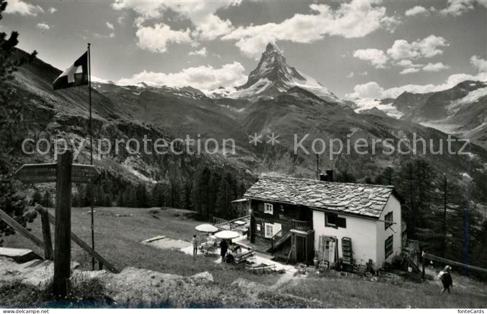 13246719 Zermatt VS Restaurant Riffelalp Mit Matterhorn Zermatt VS - Sonstige & Ohne Zuordnung