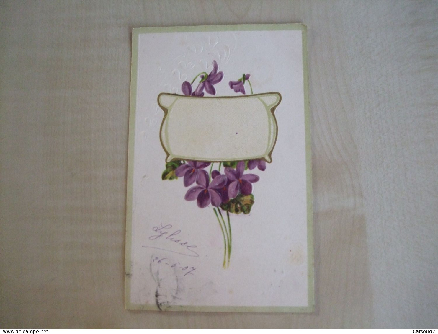 Carte Postale Ancienne En Relief 1907 VIOLETTES - Fleurs