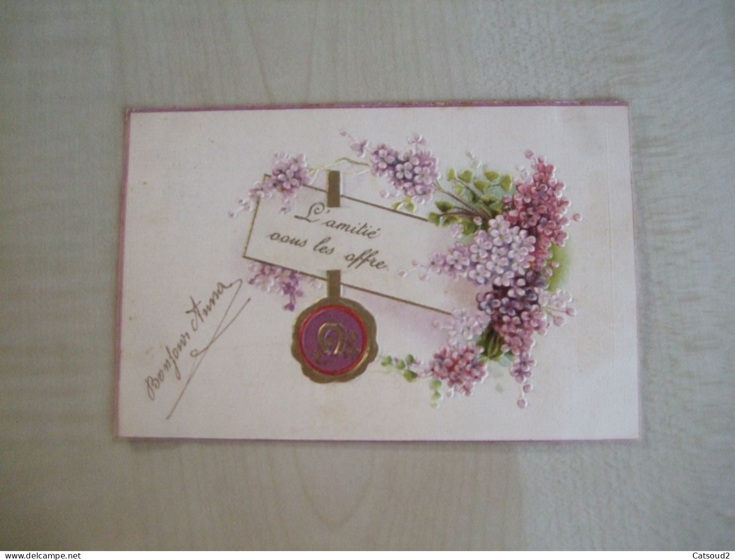 Carte Postale Ancienne En Relief 1907 FLEURS L'amitié Vous Les Offre - Flowers
