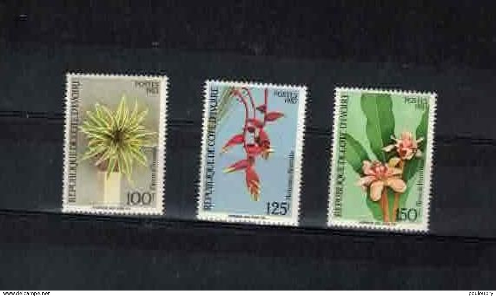 YT N° 675A** à 675C** - Heliconia Rostrata - Rose De Porcelaine - Fleur D' Ananas - Costa De Marfil (1960-...)