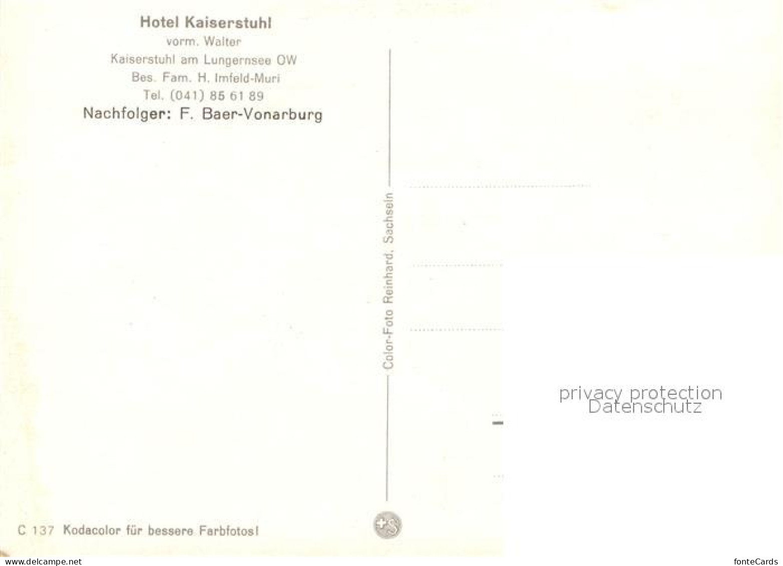 13240747 Lungern Hotel Kaiserstuhl Am Lungernsee Lungern - Autres & Non Classés