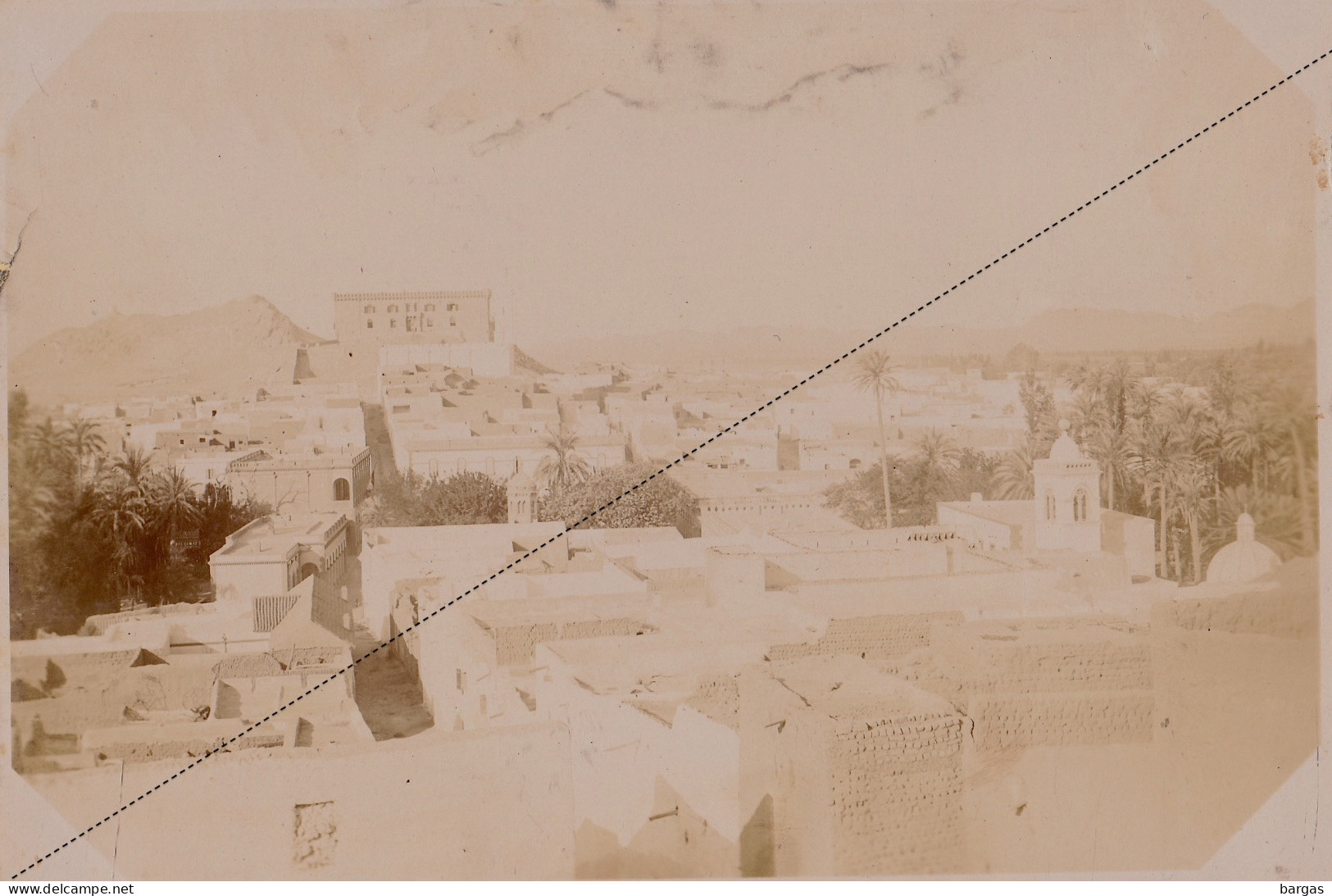 1891 Photo Afrique Algérie Vue Centrale De  Laghouat Souvenir Mission Géodésique Militaire Boulard - Gentil 17x12cm - Alte (vor 1900)