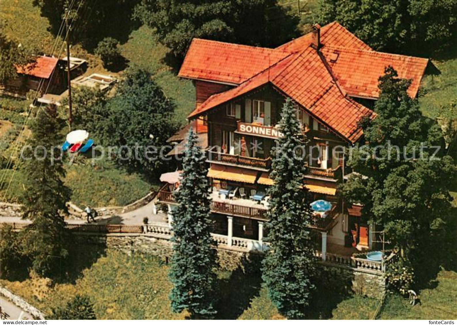 13239307 Grindelwald Pension Sonnenberg Fliegeraufnahme Grindelwald - Other & Unclassified