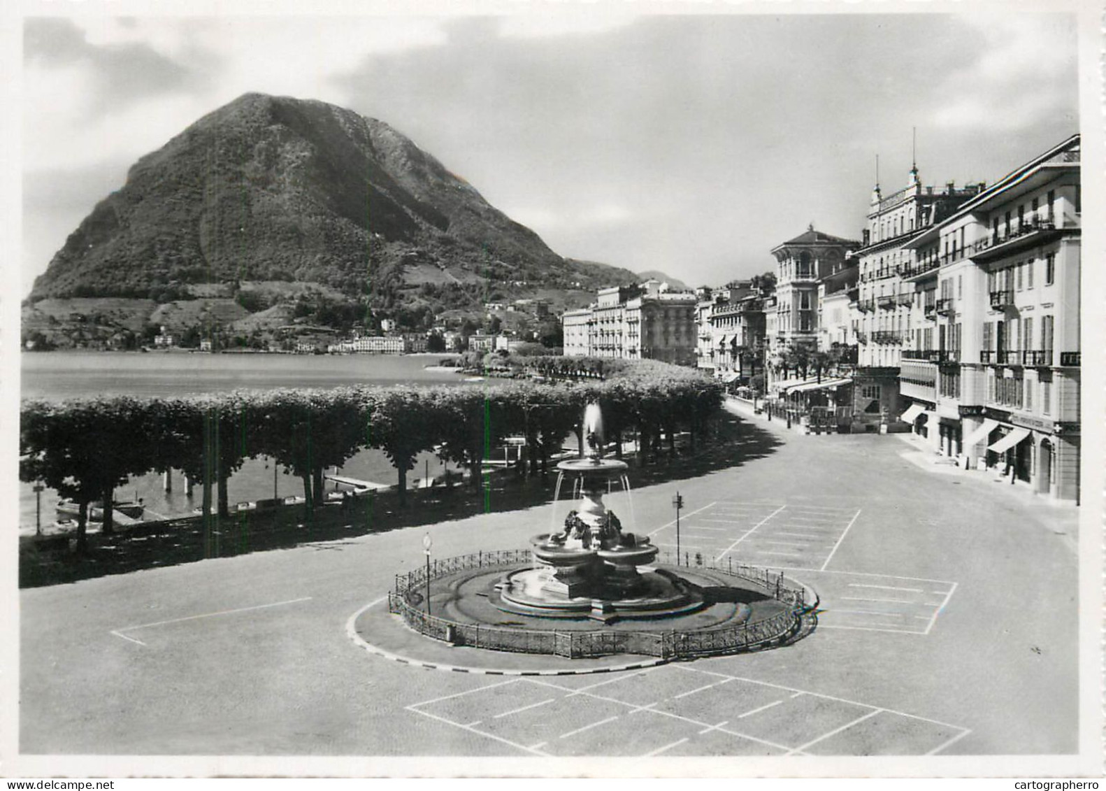 Postcard Switzerland Lugano Monte S. Salvatore E Fontana Bossi - Sonstige & Ohne Zuordnung
