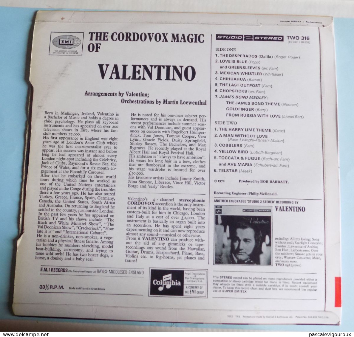 Valentino ‎– The Cordovox Magic Of Valentino - Country Et Folk