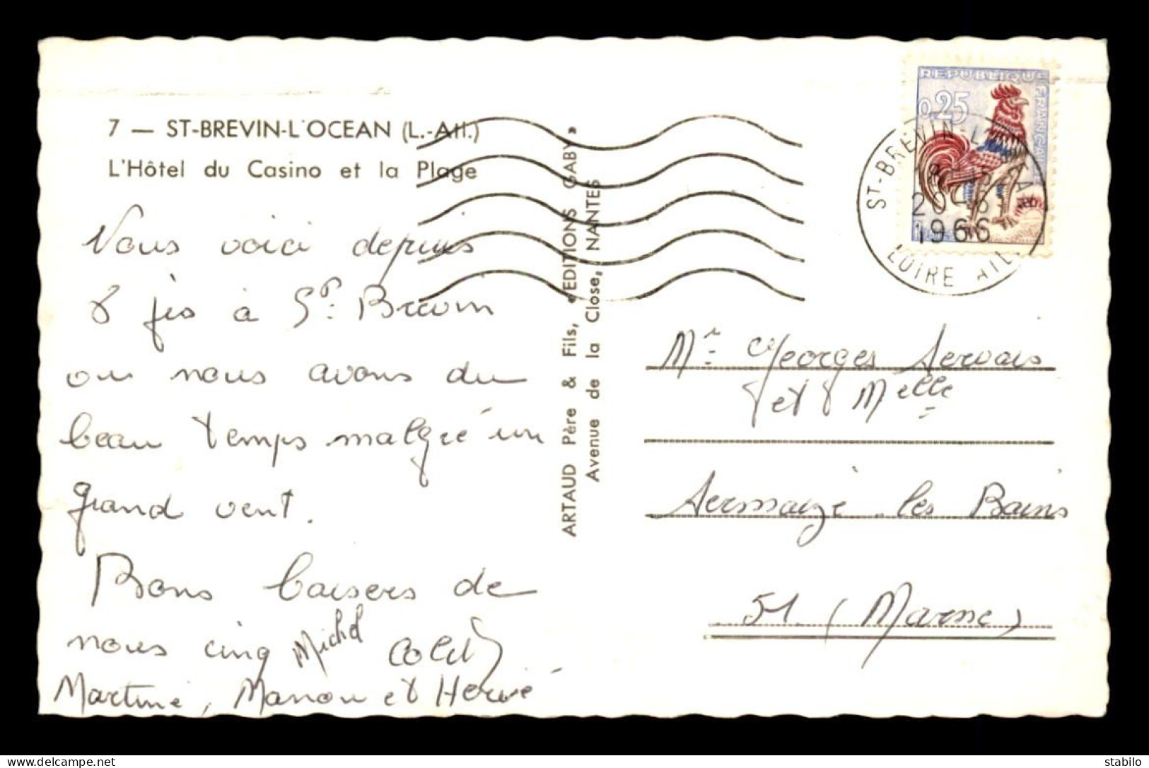 44 - ST-BREVIN- L'OCEAN - L'HOTEL DU CASINO ET LA PLAGE - Saint-Brevin-l'Océan