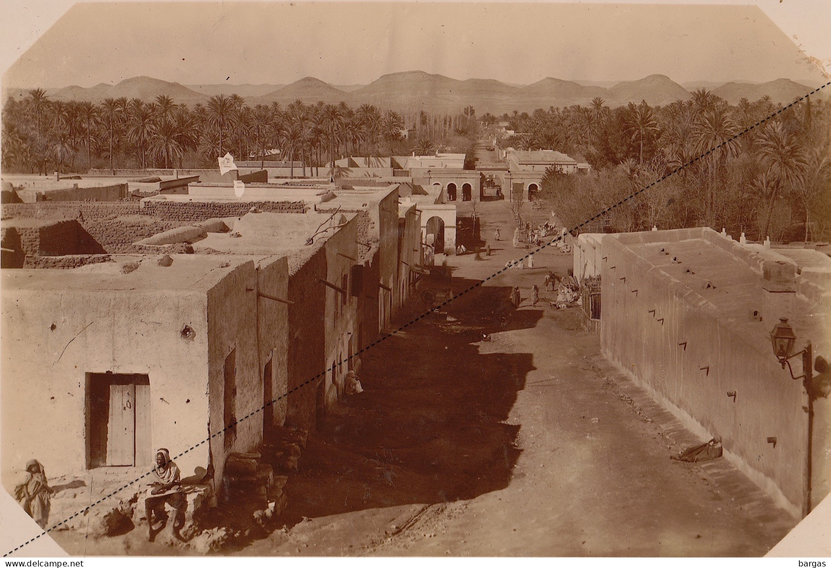 1891 Photo Afrique Algérie Rue Musulmane à  Laghouat Souvenir Mission Géodésique Militaire Boulard - Gentil 17x12cm - Anciennes (Av. 1900)