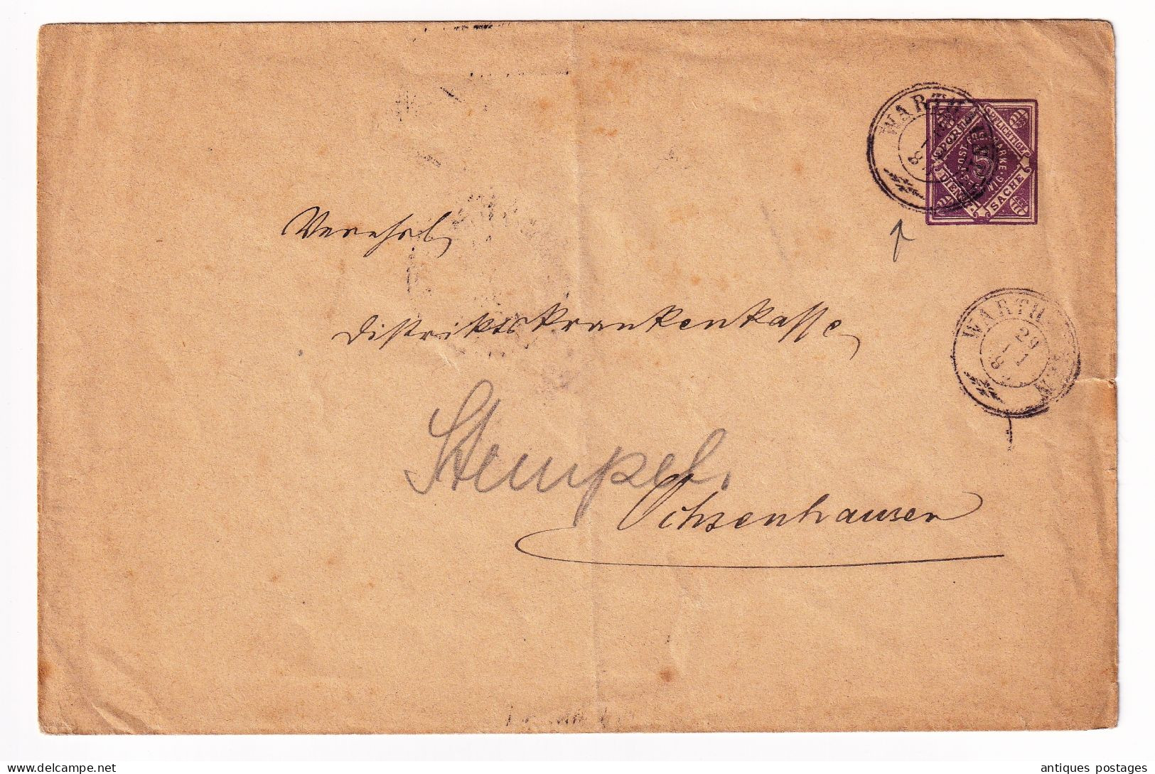 Postal Stationery 1888 Warthausen Ochsenhausen Deutschland Allemagne - Sobres
