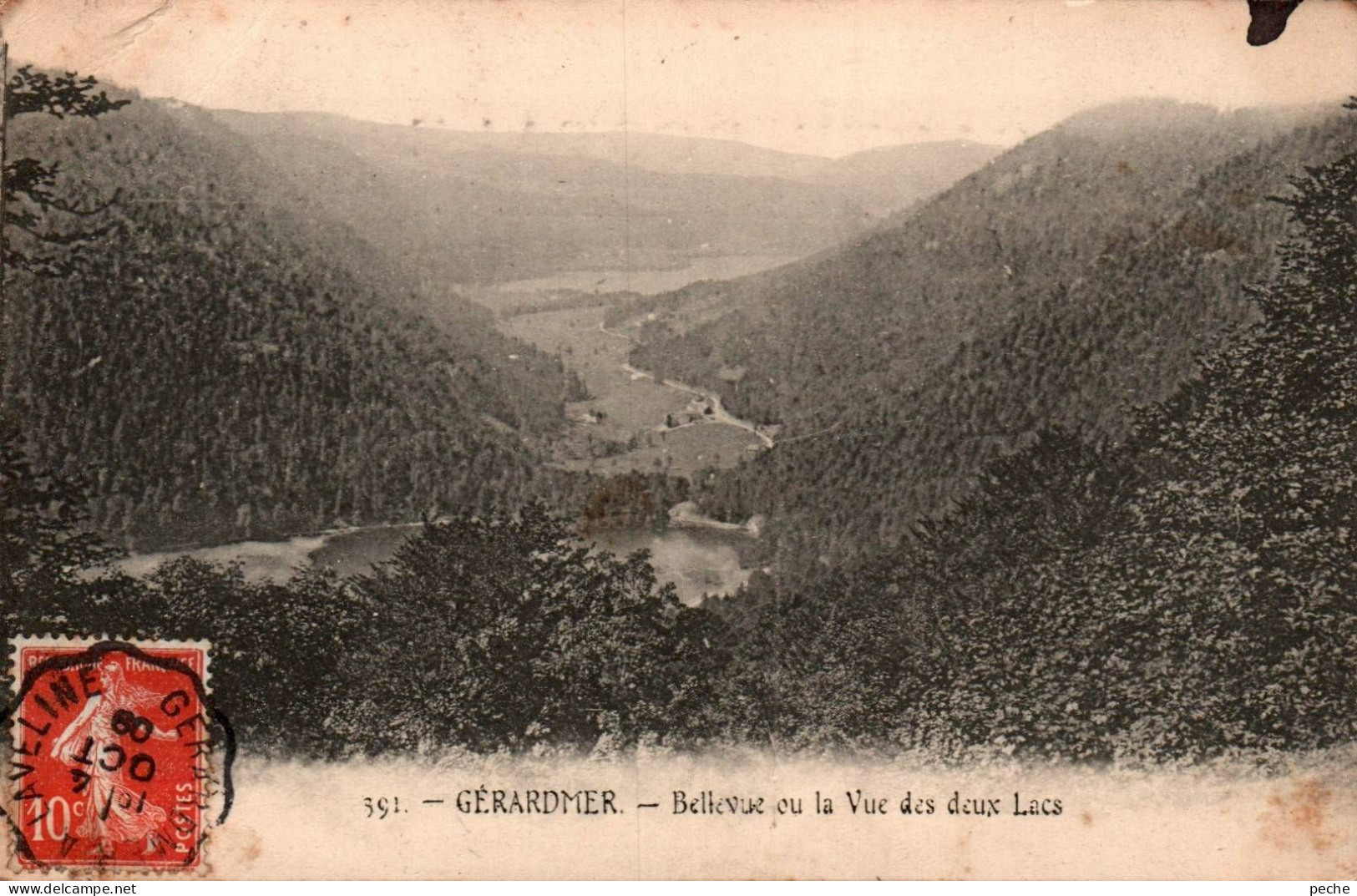 N° 2464 W -cachet Convoyeur -Gérardmer à Laveline -1909- - Railway Post