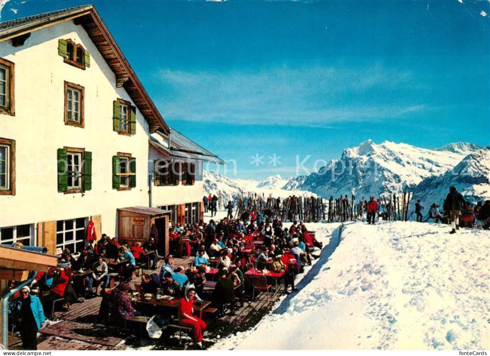 13234739 Wengen BE Berggasthaus Maennlichen Mit Wetterhorn Berner Alpen Wintersp - Otros & Sin Clasificación