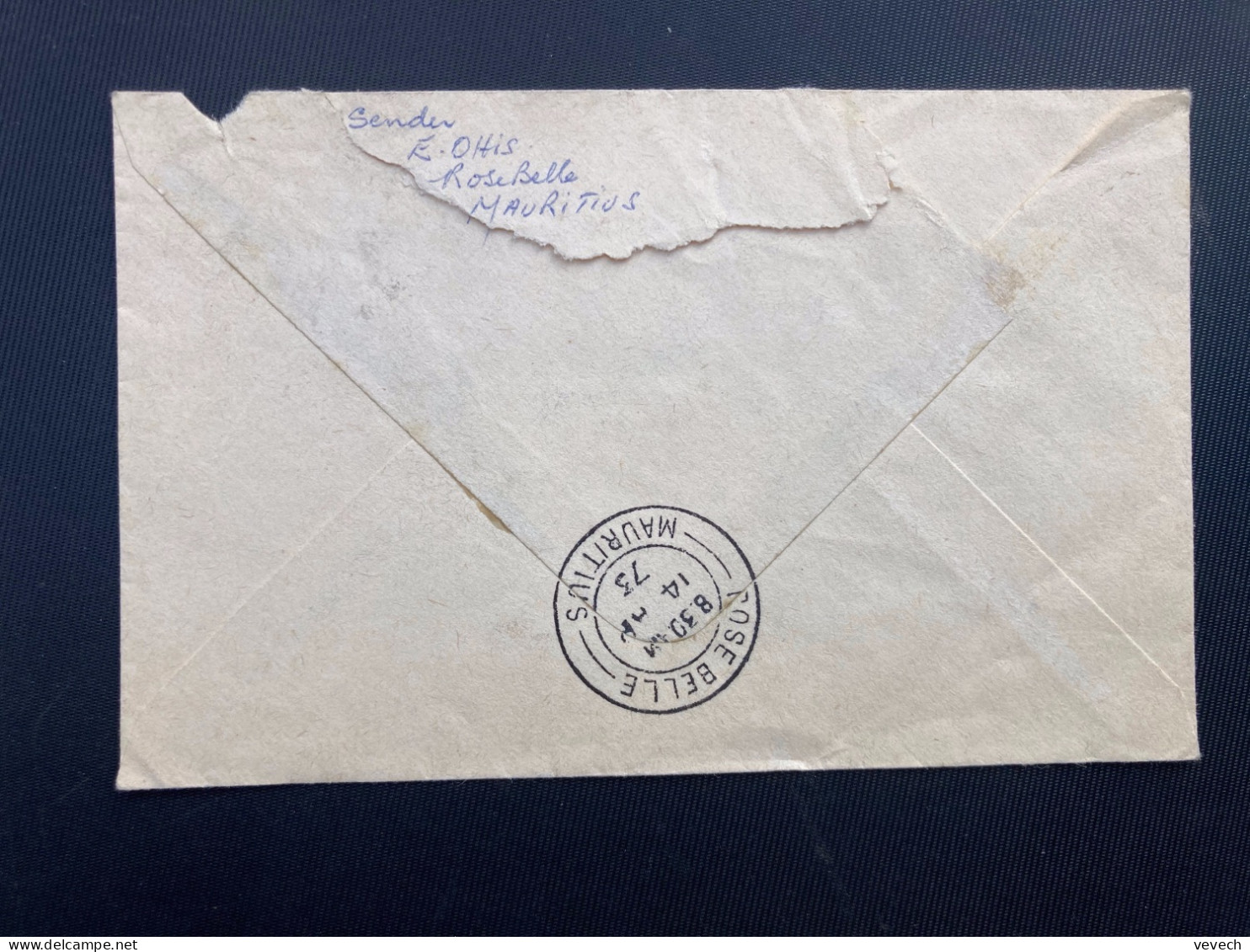 LETTRE Par Avion Pour ANGLETERRE TP BANK R1.00 + UNIVERSITY 15c + INDEPENDENCE 60c OBL.14 AP 73 ROSE BELLE + Griffe ROSE - Maurice (1968-...)