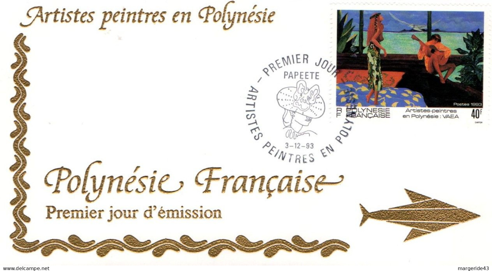 POLYNESIE FDC 1993 PEINTURE - FDC