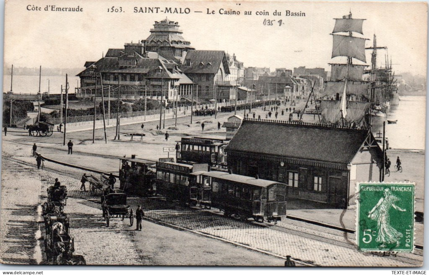35 SAINT MALO - Le Casino Au Coin Du Bassin (train) - Saint Malo