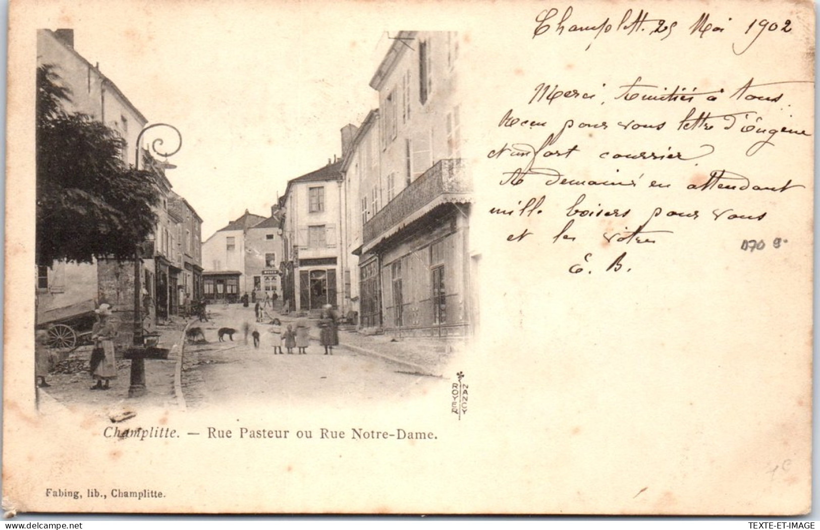 70 CHAMPLITTE - La Rue Pasteur Ou Rue Notre Dame - Andere & Zonder Classificatie