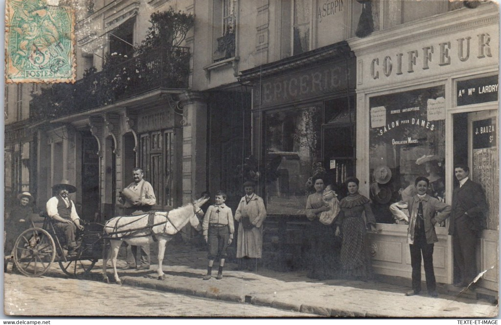 95 DEUIL LA BARRE - CARTE PHOTO - Commerces Rue De La Mairie  - Altri & Non Classificati