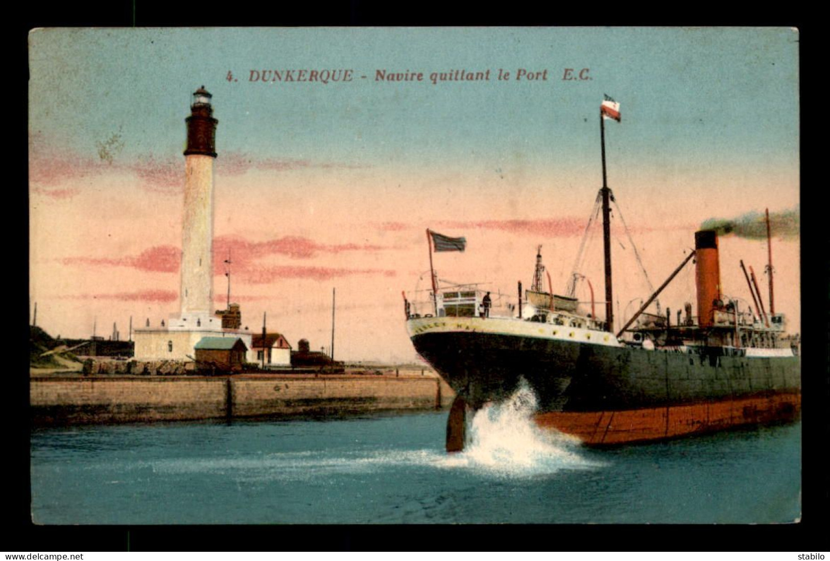 BATEAUX - CARGO  - STANLEY HALL - DUNKERQUE - CARTE COLORISEE - Cargos