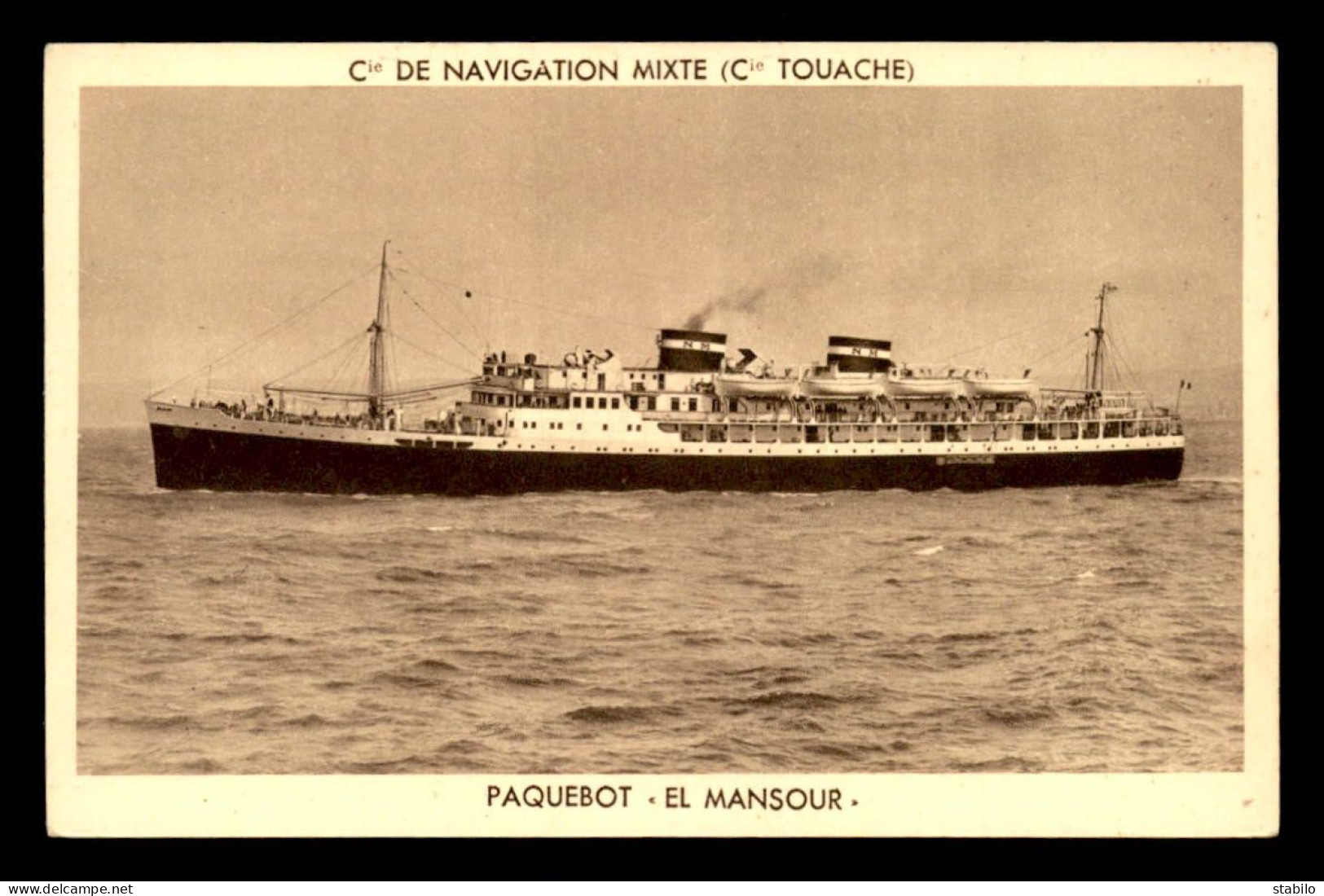 BATEAUX - PAQUEBOT - EL MANSOUR - CIE DE NAVIGATION MIXTE  - CIE TOUACHE - Steamers