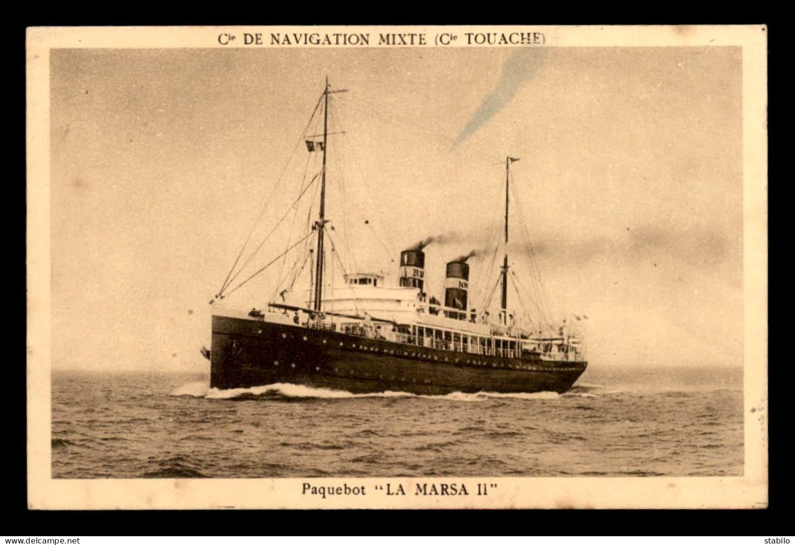 BATEAUX - PAQUEBOT - LA MARSA II - CIE DE NAVIGATION MIXTE  - CIE TOUACHE - Dampfer