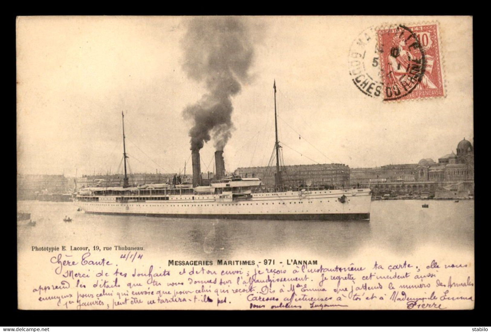 BATEAUX - PAQUEBOT - L'ANNAM - MESSAGERIES MARITIMES - Paquebots