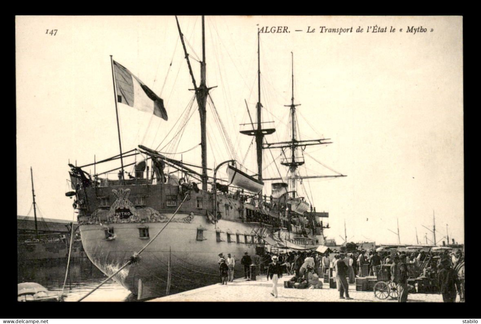 BATEAUX - PAQUEBOT - MYTHO - TRANSPORT DE L'ETAT - ALGER - Paquebots