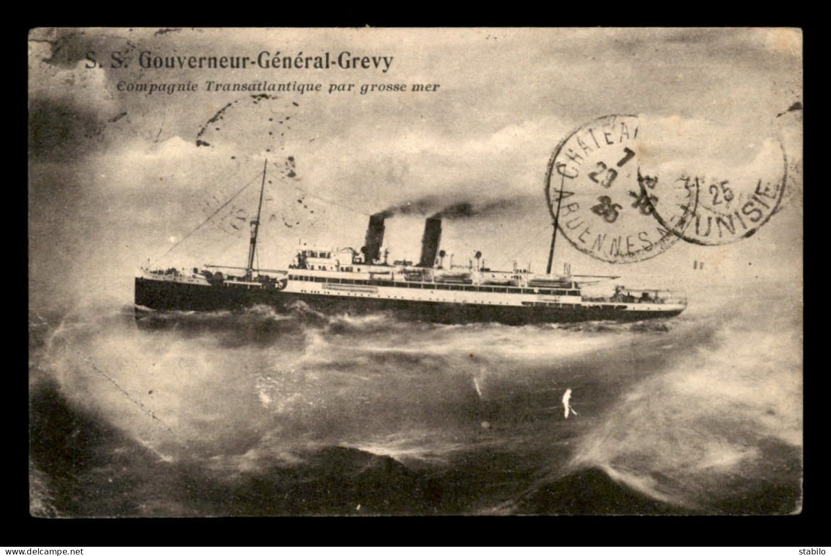 BATEAUX - PAQUEBOT - S.S. GOUVERNEUR-GENERAL-GREVY DANS LA TEMPETE - Paquebots