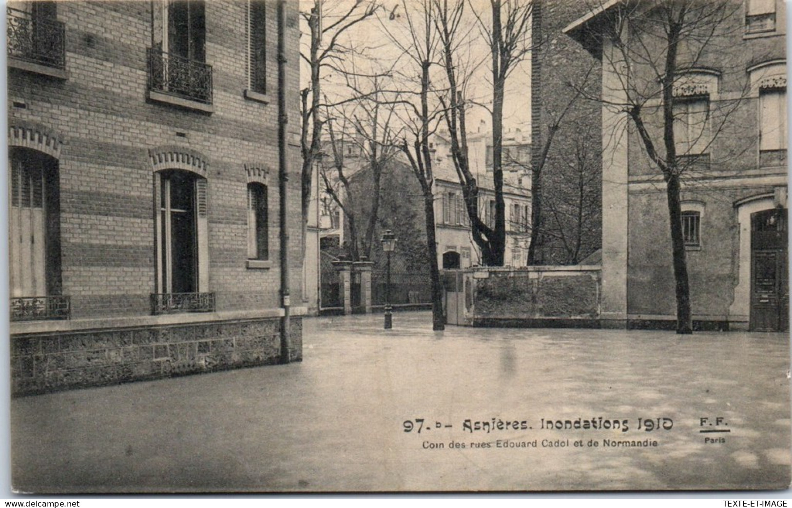 92 ASNIERES - Rue Cadol Pendant La Crue De 1910 - Asnieres Sur Seine