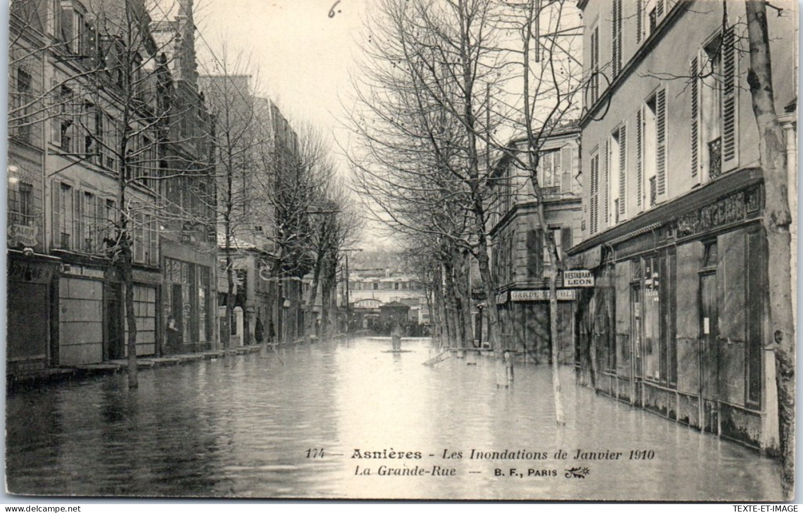 92 ASNIERES - La Grande Rue Durant La Crue De 1910 - Asnieres Sur Seine