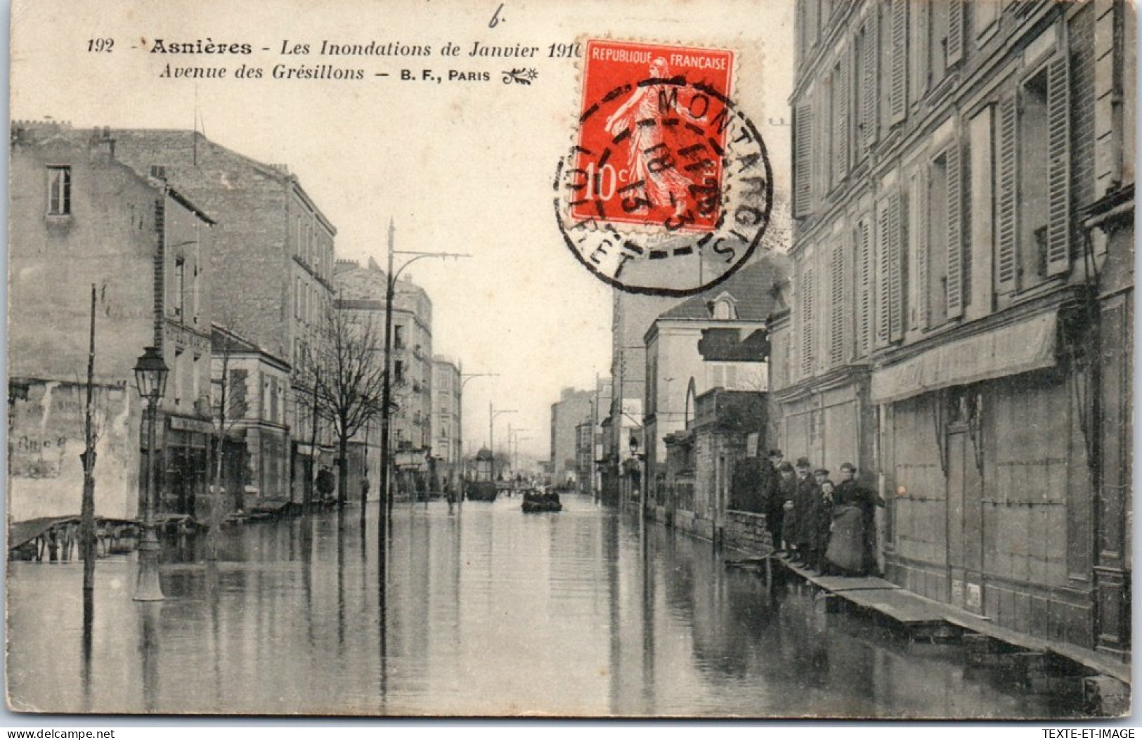 92 ASNIERES - Crue De 1910, L'avenue Des Gresillons  - Asnieres Sur Seine