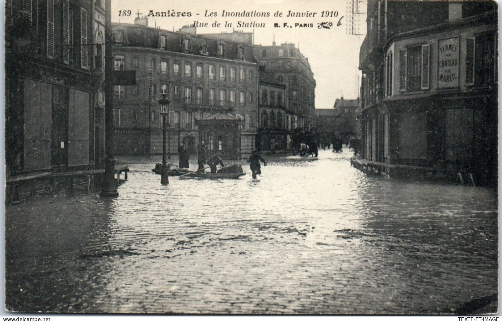 92 ASNIERES - Rue De La Station - Crue De 1910 - Asnieres Sur Seine