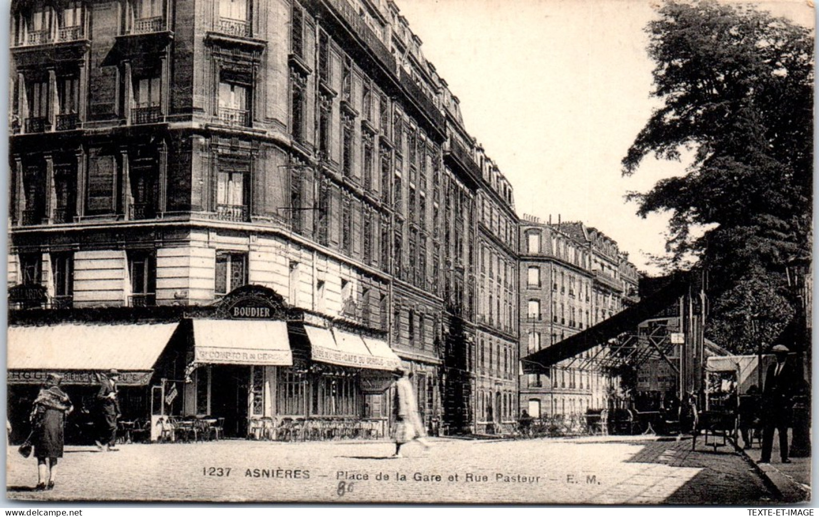 92 ASNIERES - Place De La Gare Et Rue Pasteur  - Asnieres Sur Seine