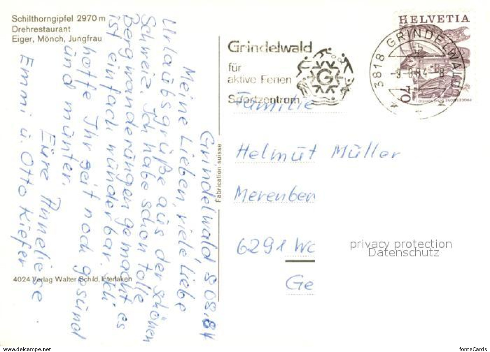 13223187 Schilthorn Simplon Schilthorngipfel Eiger Moench Jungfrau Drehrestauran - Sonstige & Ohne Zuordnung
