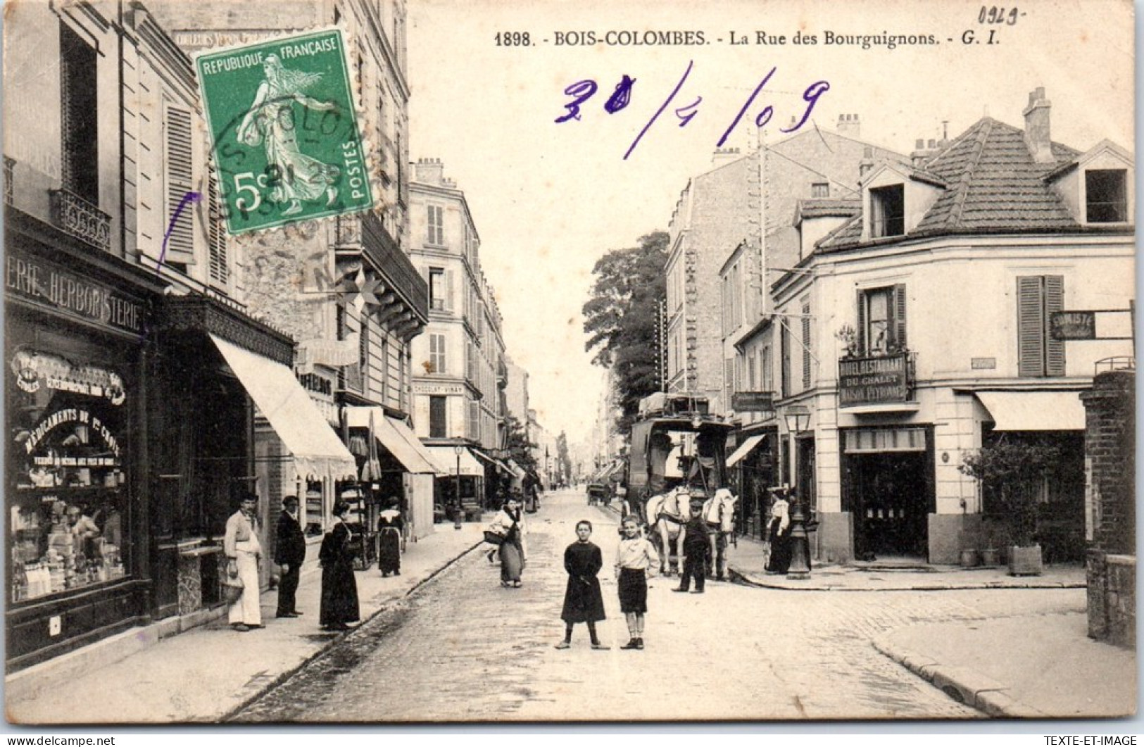 92 BOIS COLOMBES - Vue De La Rue Des Bourguignons  - Other & Unclassified