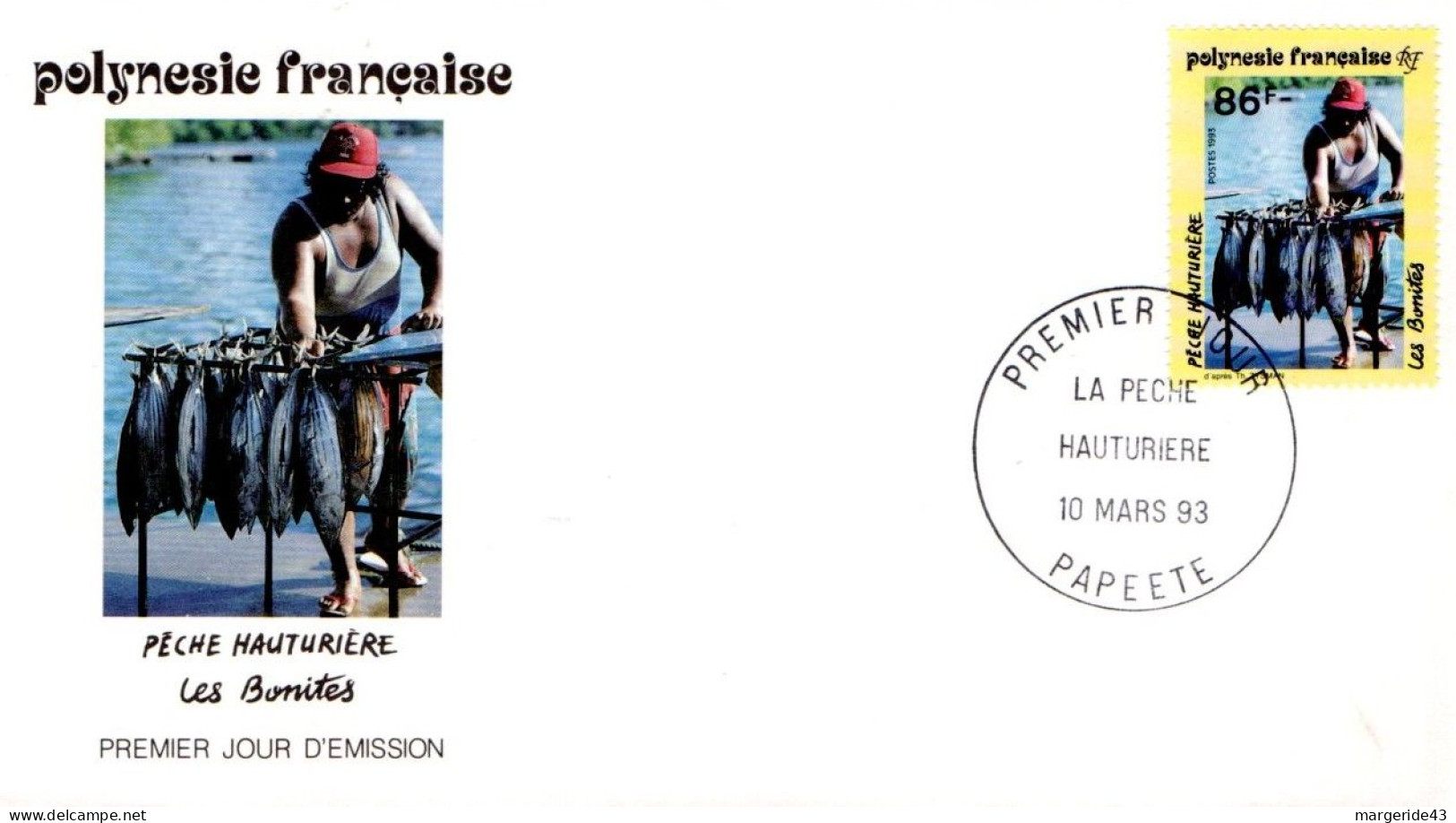 POLYNESIE FDC 1993 LA PECHE HAUTURIERE - FDC