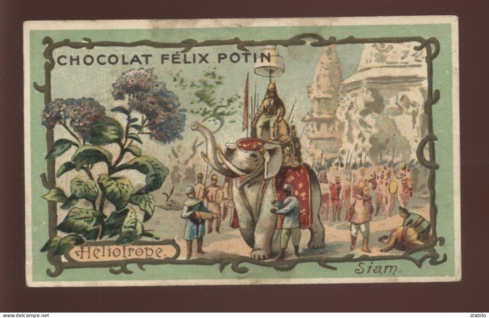 CHROMOS - SIAM - THAILANDE -  LE ROI SUR SON ELEPHANT - CHOCOLAT FELIX POTIN - Autres & Non Classés