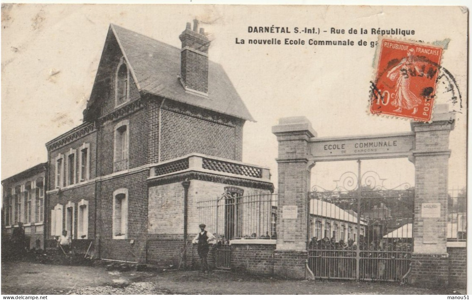 DARNETAL  Rue De La République - La Nouvelle Ecole Communale De Garçons - Darnétal