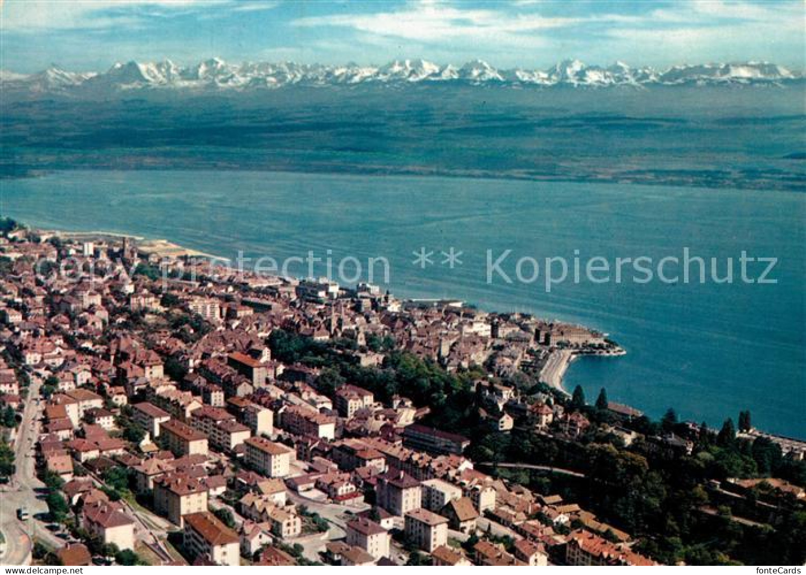 13215877 Neuchatel NE Fliegeraufnahme Seepartie Mit Alpenkette Neuchatel NE - Autres & Non Classés