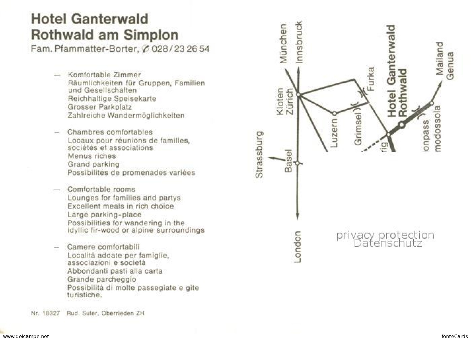 13215547 Rothwald Hotel Ganterwald Rothwald - Autres & Non Classés