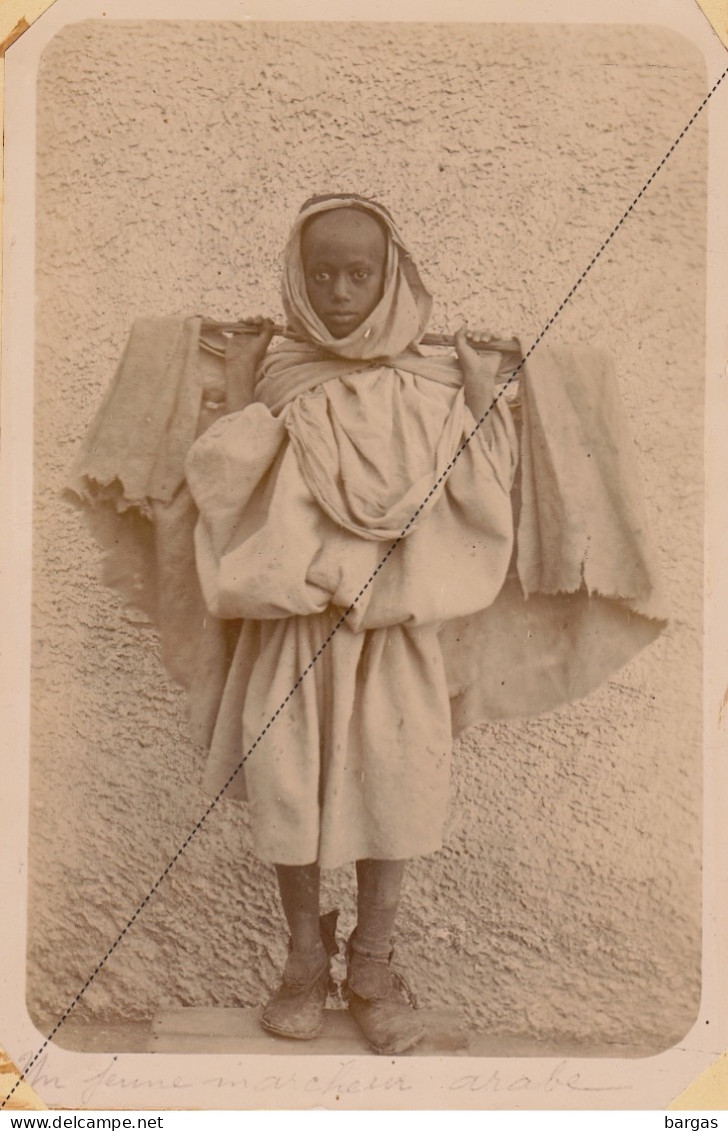 1891 Photo Afrique Algérie Enfant Un Jeune Marcheur Souvenir Mission Géodésique Militaire Capitaine Boulard - Gentil - Alte (vor 1900)