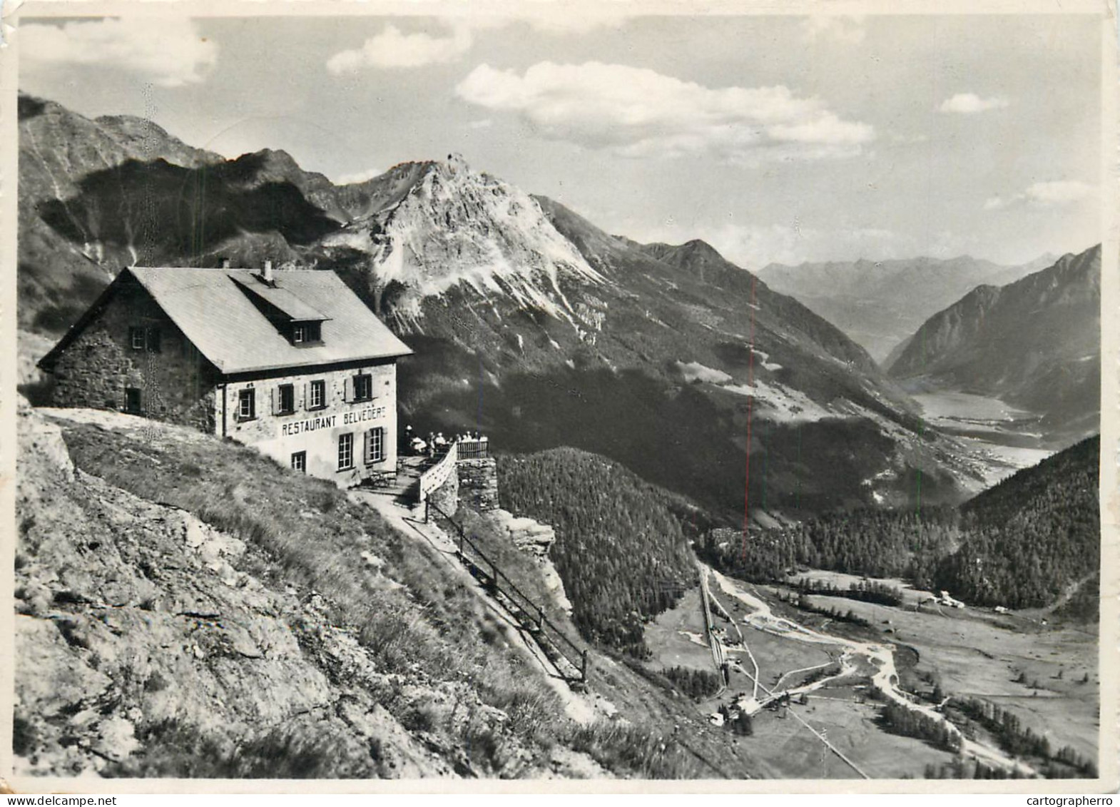 Postcard Switzerland Hotel Restaurant Belvedere Alp Grum 1957 - Sonstige & Ohne Zuordnung