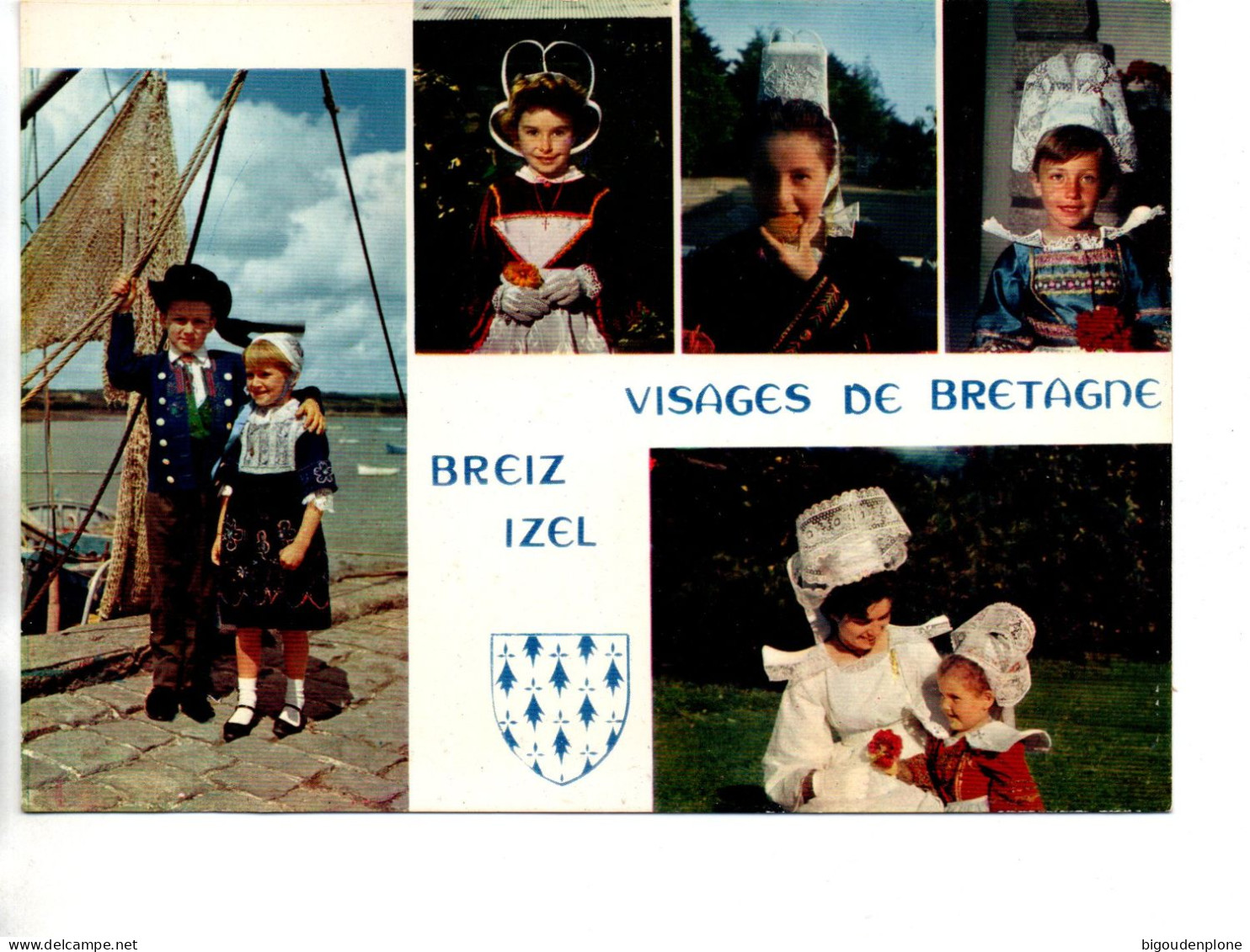 CP Visages De Bretagne Enfants De Plougastel Daoulas, Chateauneuf Du Faou, Le Porzay, Fouesnant.... - Bretagne