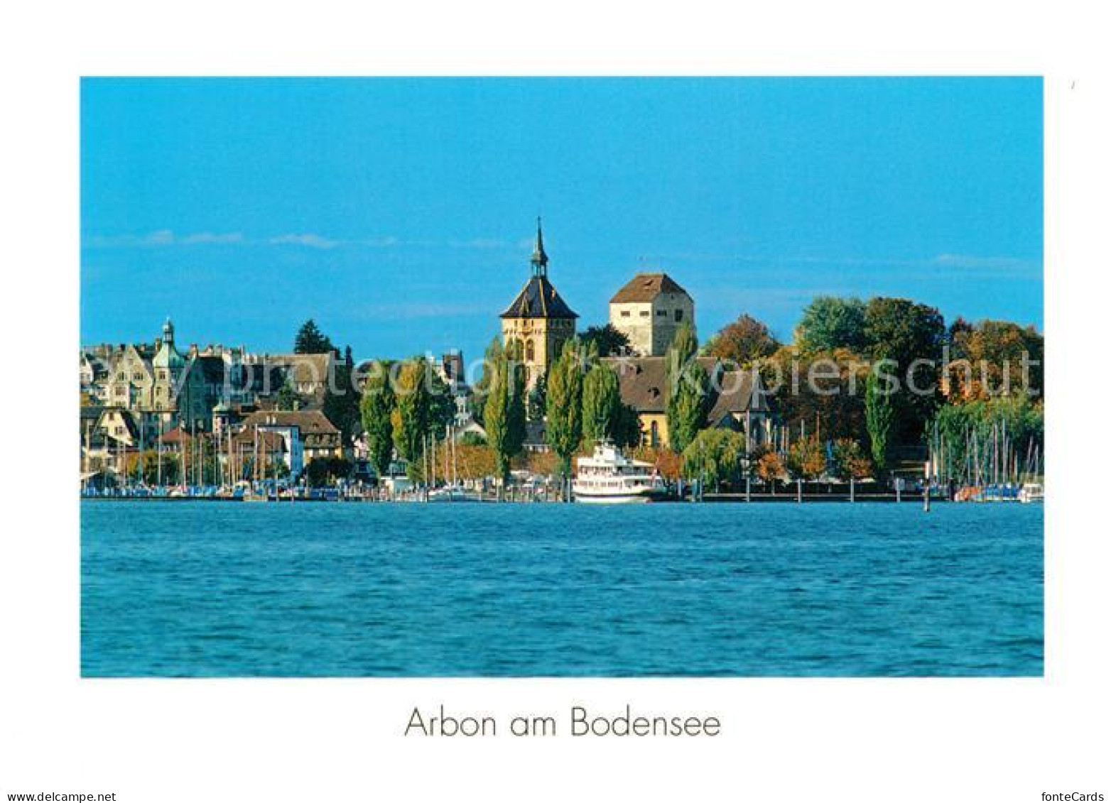 13207827 Arbon  TG Panorama Kirche Turm Hafen  - Autres & Non Classés