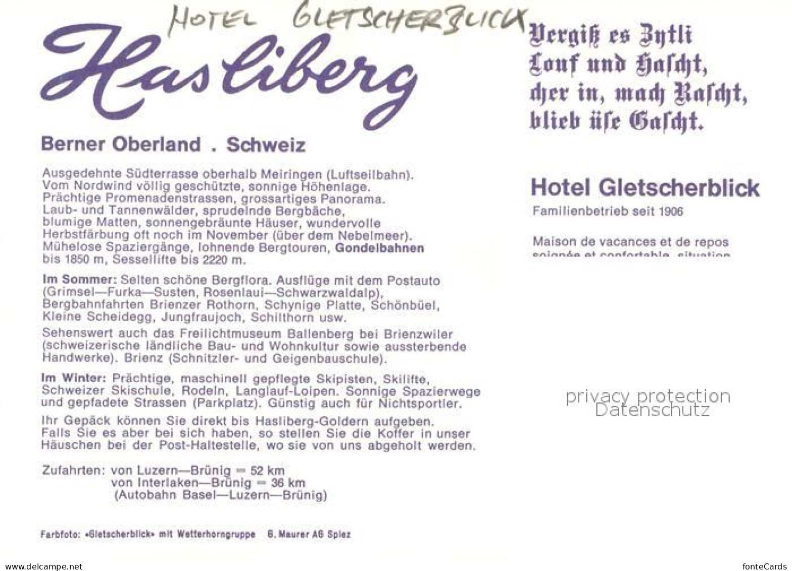 13205829 Hasliberg Hotel Gletscherblick Hasliberg - Autres & Non Classés