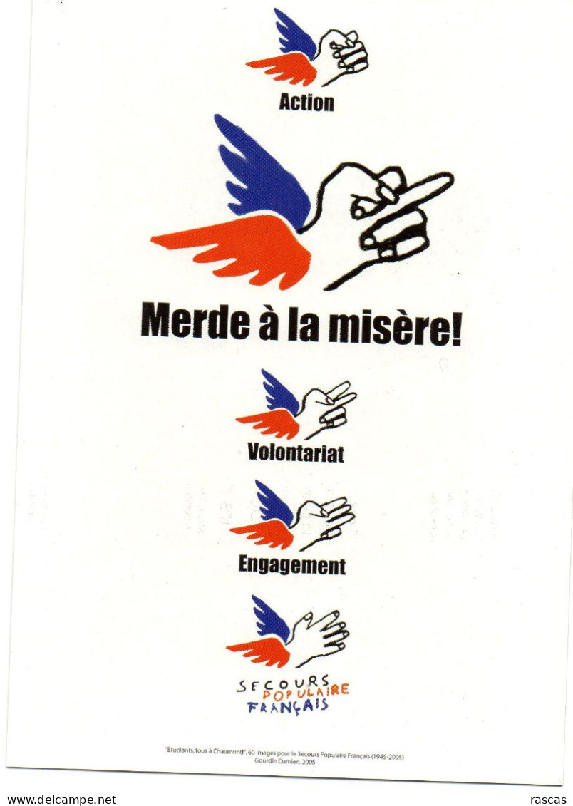 CPM - M -  SECOURS POPULAIRE FRANCAIS - MERDE A LA MISERE ! - Advertising