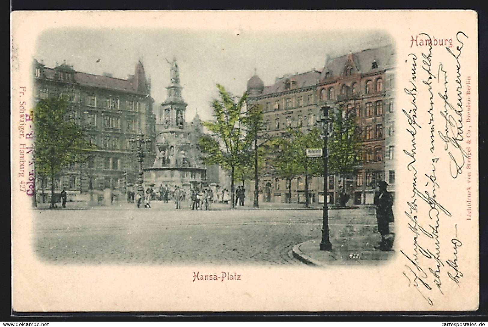 AK Hamburg-St.Georg, Strassenpartie Auf Dem Hansaplatz  - Mitte