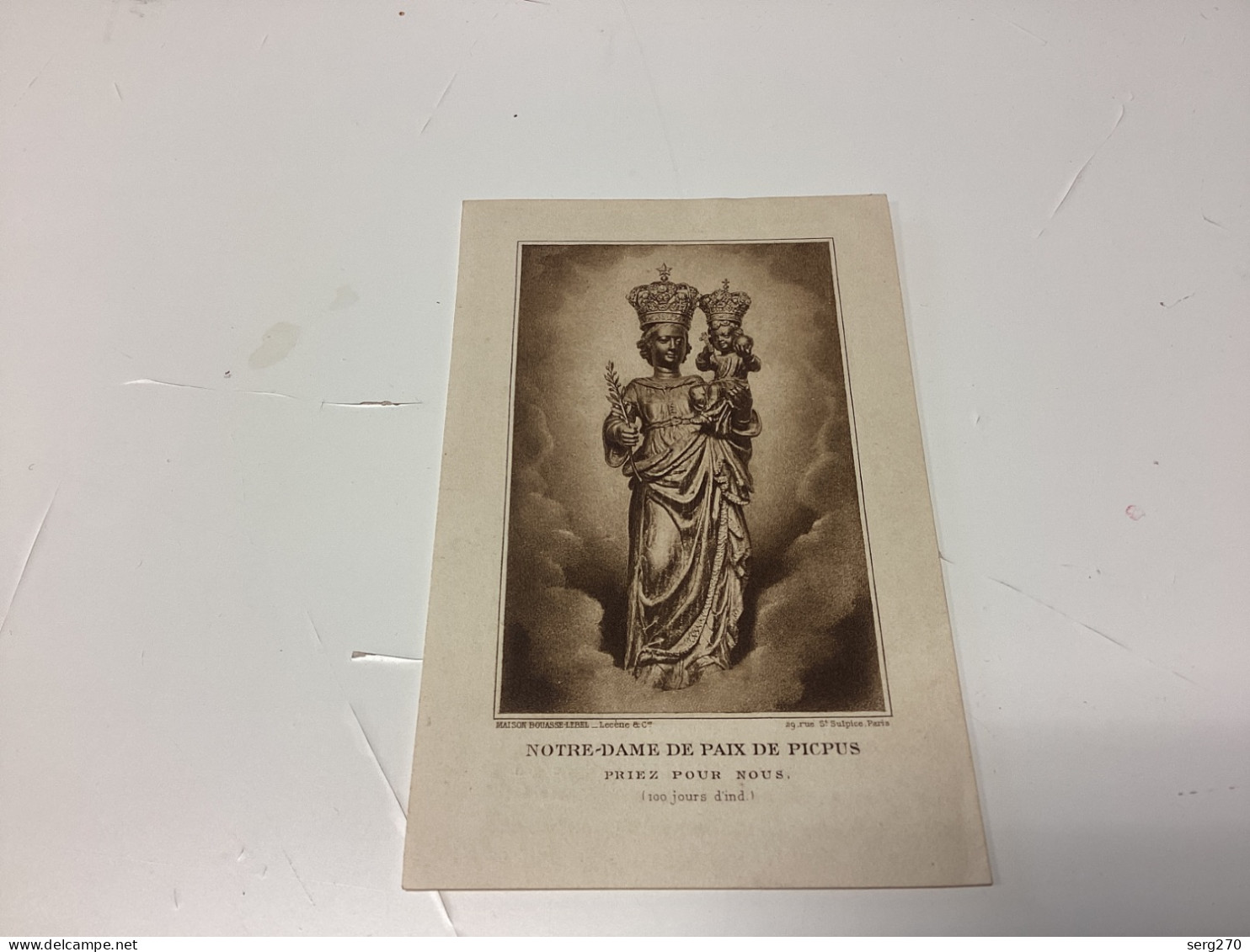 Image Pieuse Image Religieuse 1900 NOTRE-DAME DE PAIX DE PICPUS - Imágenes Religiosas