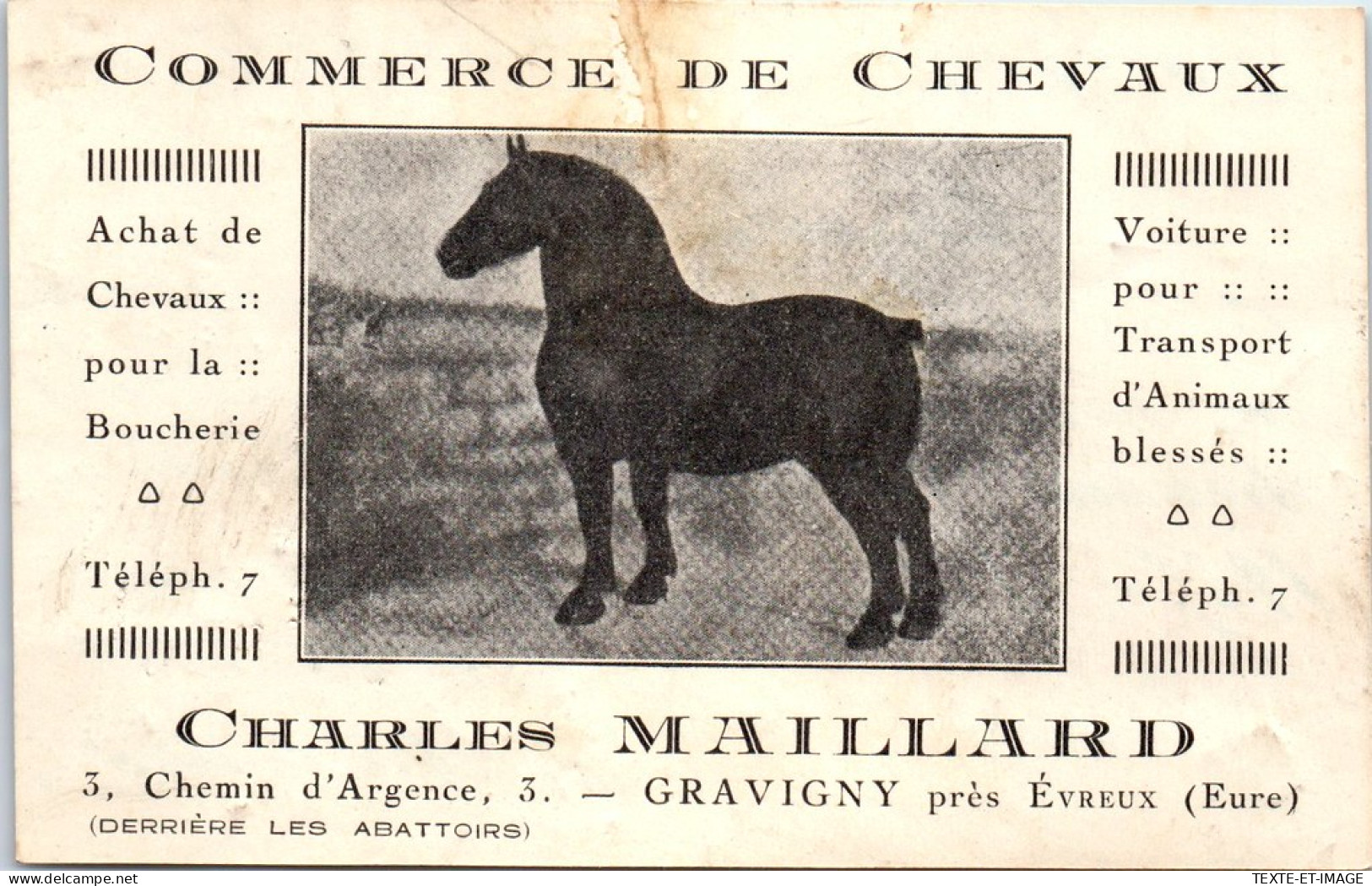 27 GRAVIGNY - Commerce De Chevaux Ch Maillard  - Andere & Zonder Classificatie