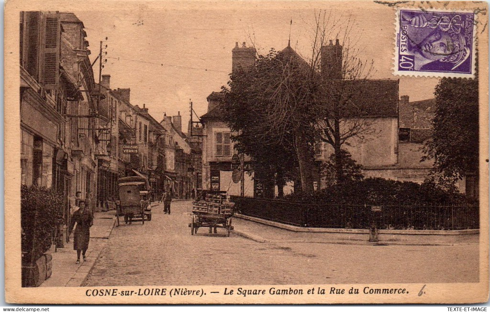 58 COSNE SUR LOIRE - Square Gambon Et Rue Du Commerce. - Cosne Cours Sur Loire