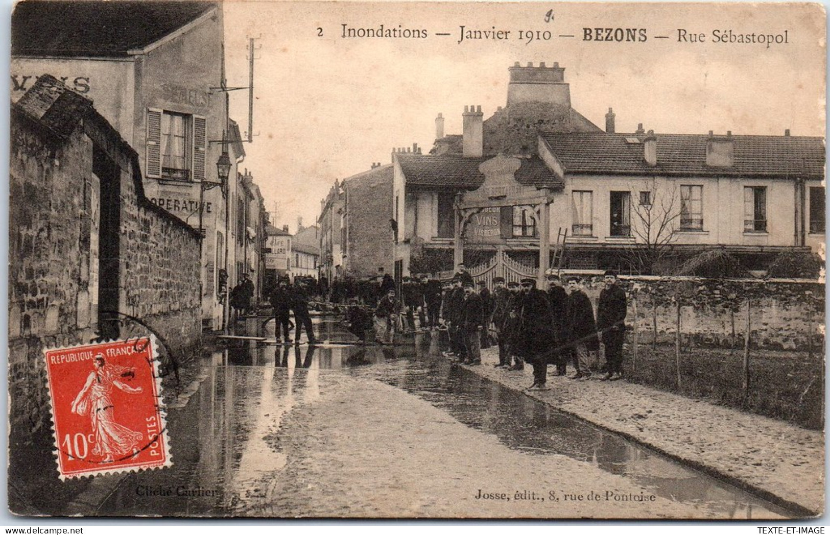 95 BEZONS - Crue De 1910, Rue Sebastopol. - Bezons